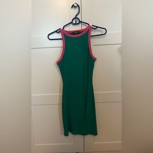 Primark Green Dress with Pink Trim